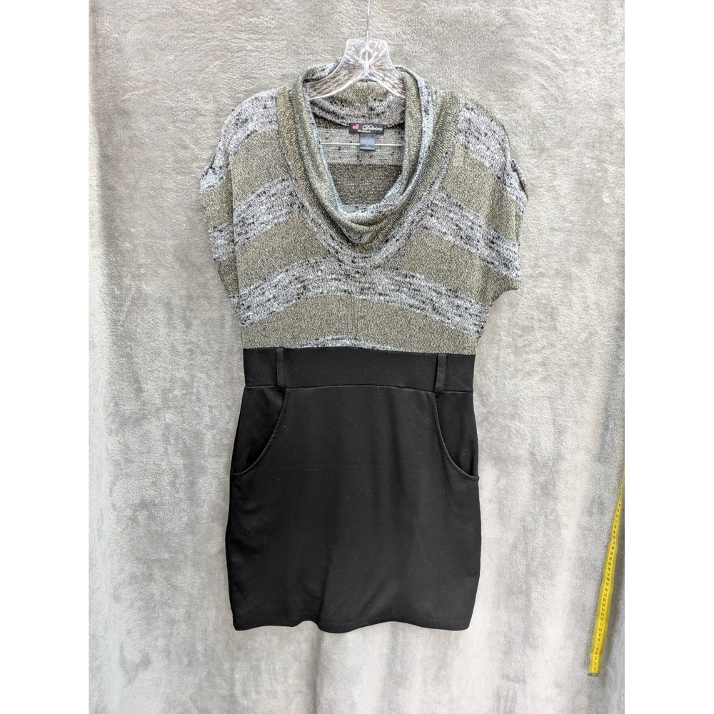 Cowl Neck Dress Women's Medium Pockets Sheer‎ Knit